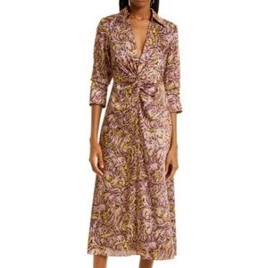 Cinq A Sept  - Dayna Rose Print Chiffon Midi Dress
